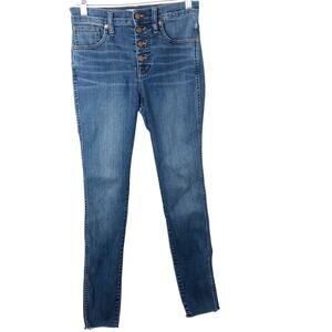 Madewell Women's High-Rise Skinny Jeans Brinville Wash Button-Front Tencel 26